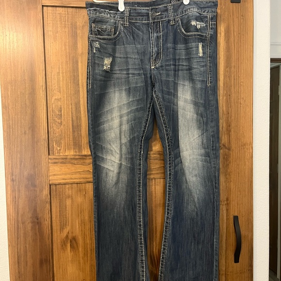 Men's Distressed Straight Jeans 34x32 - Picture 1 of 5